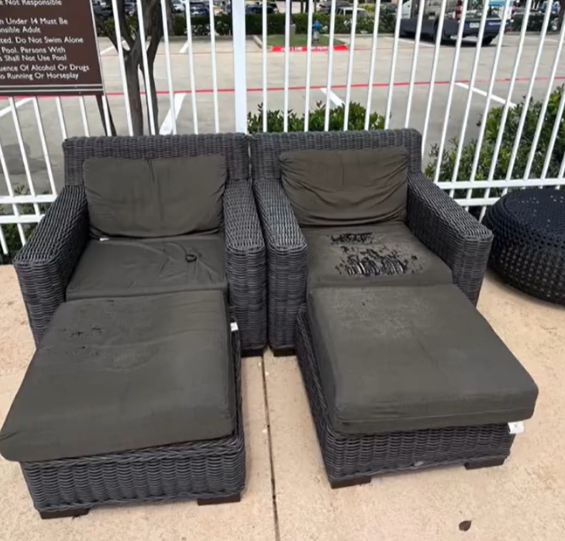 Outdoor furniture before restoration